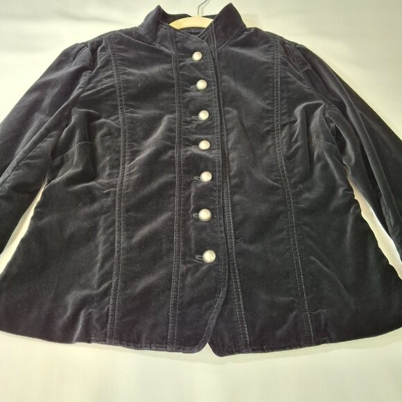 Oasis Gothic Military Edwardian Velvet Velour Holiday Party Jacket Blazer Sz L - Picture 6 of 15